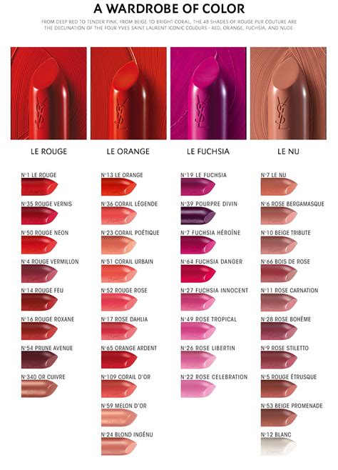 ysl lip|ysl lipstick color chart.